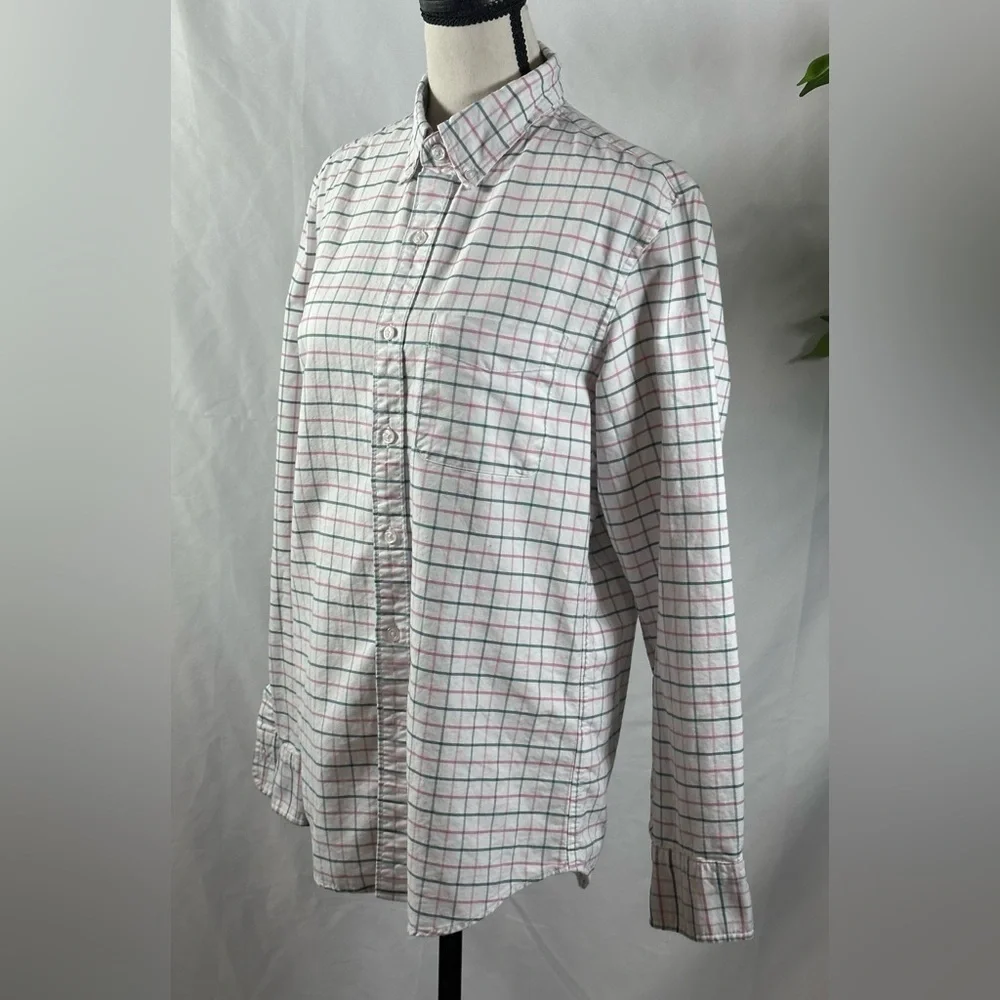 J. Crew Men's Pink and Blue Checkered Shirt